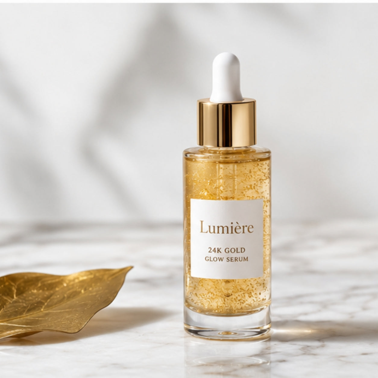 Lumière 24K Gold Glow Serum — Anti-Aging Brightening Face Serum with Hyaluronic Acid & Vitamin C