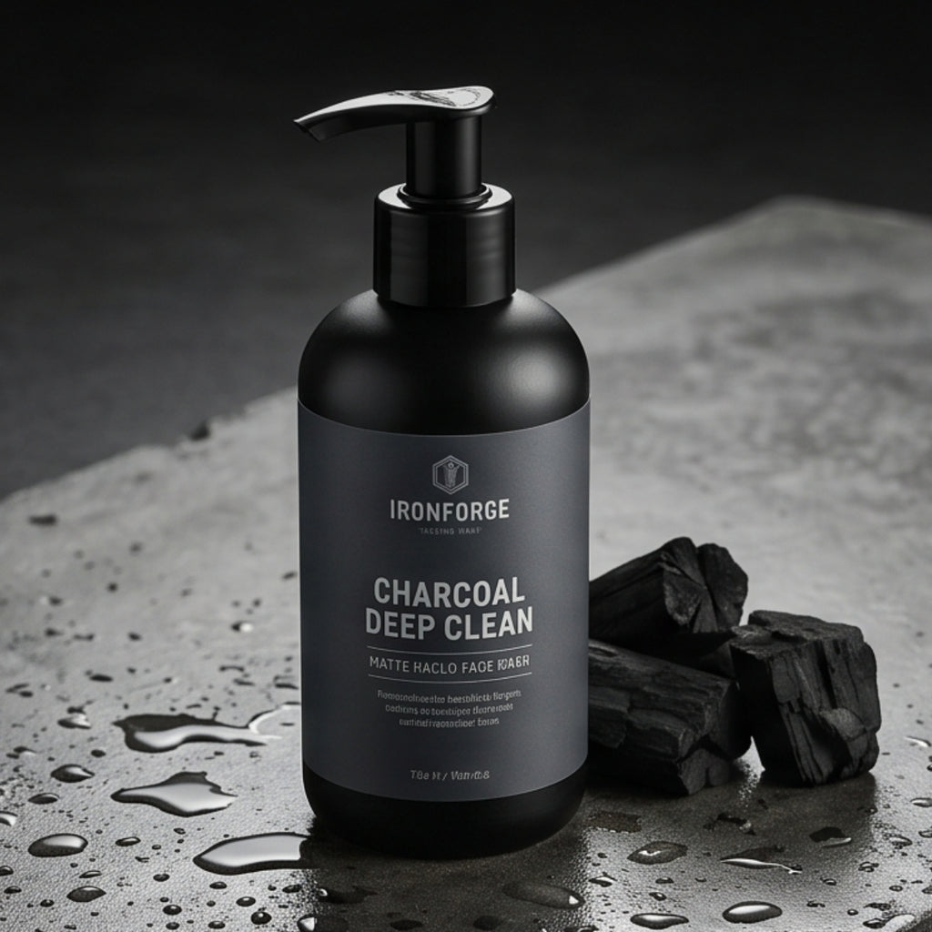 Ironforge Charcoal Deep Clean Face Wash — Pore-Purifying Daily Cleanser with Activated Charcoal, Salicylic Acid & Tea Tree