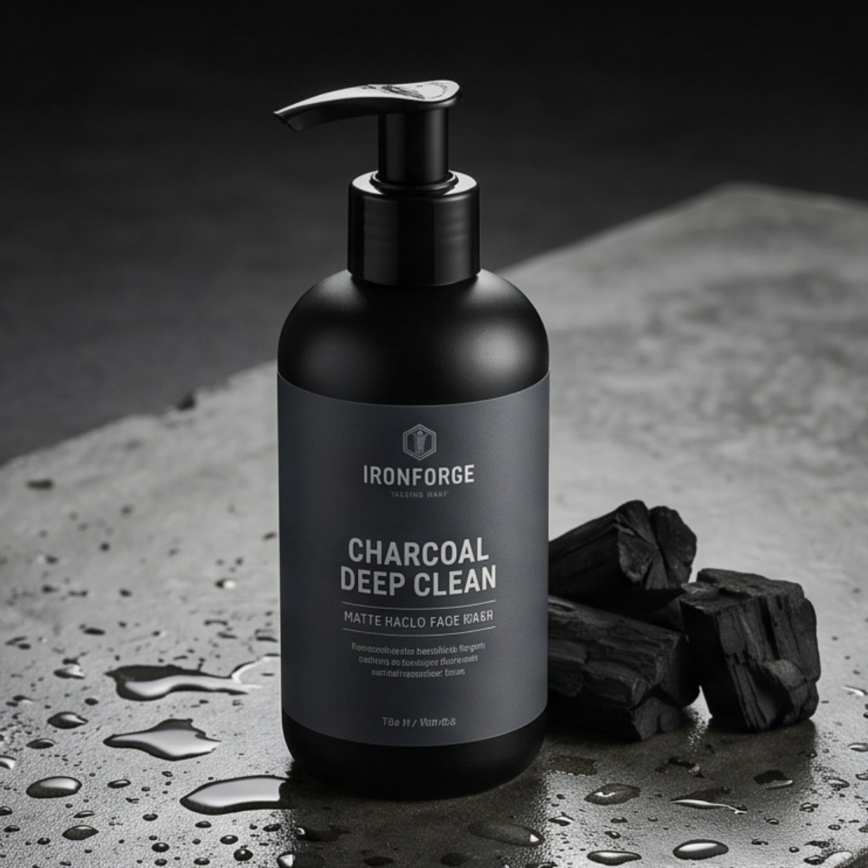 Ironforge Charcoal Deep Clean Face Wash — Pore-Purifying Daily Cleanser with Activated Charcoal, Salicylic Acid & Tea Tree
