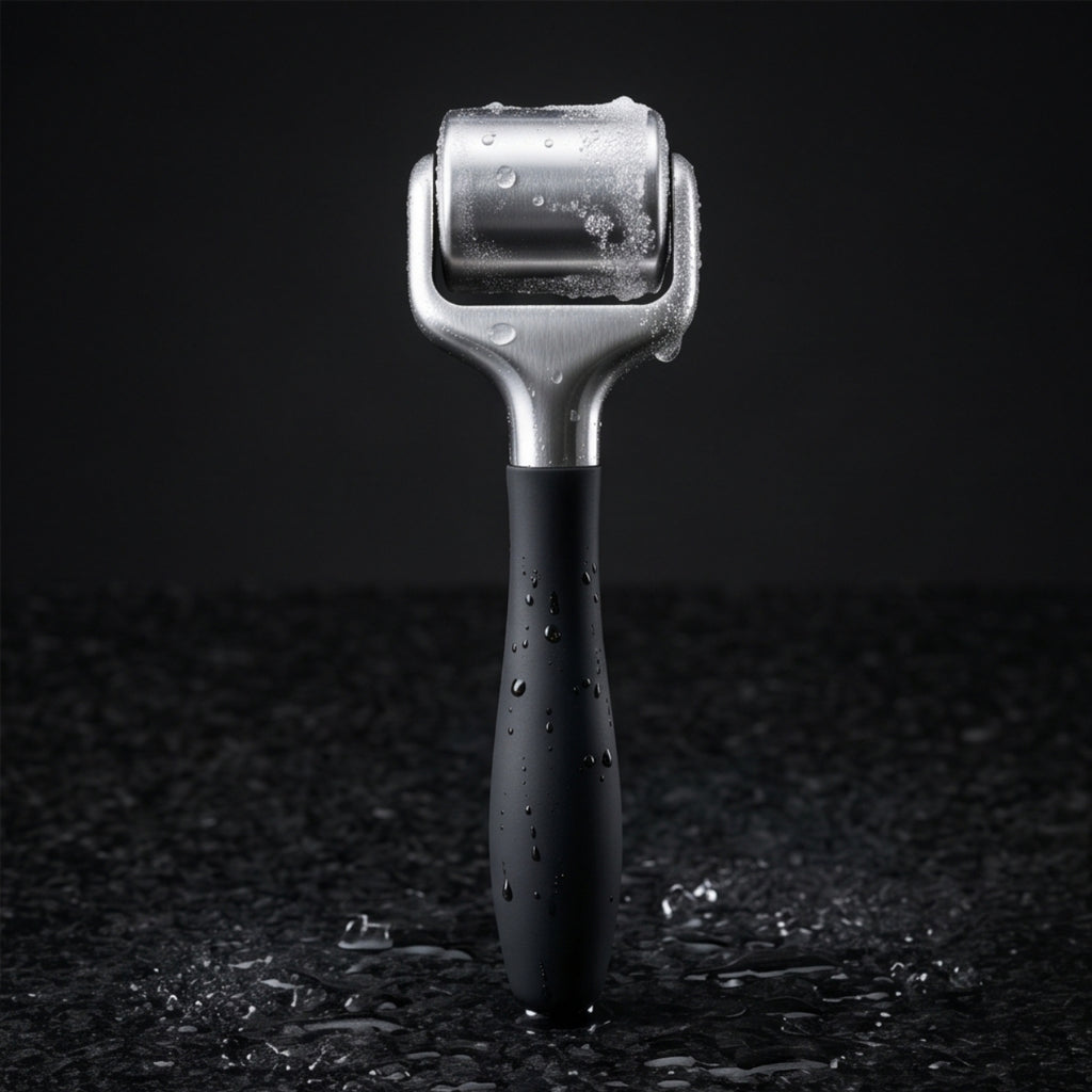 Coldsteel Ice Roller for Men — Facial Ice Roller for Puffiness, Post-Shave Redness & Muscle Recovery with Stainless Steel Head