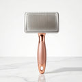 PawLux Pro Self-Cleaning Slicker Brush — Professional Dog Deshedding & Detangling Brush with One-Click Clean Button for All Coat Types