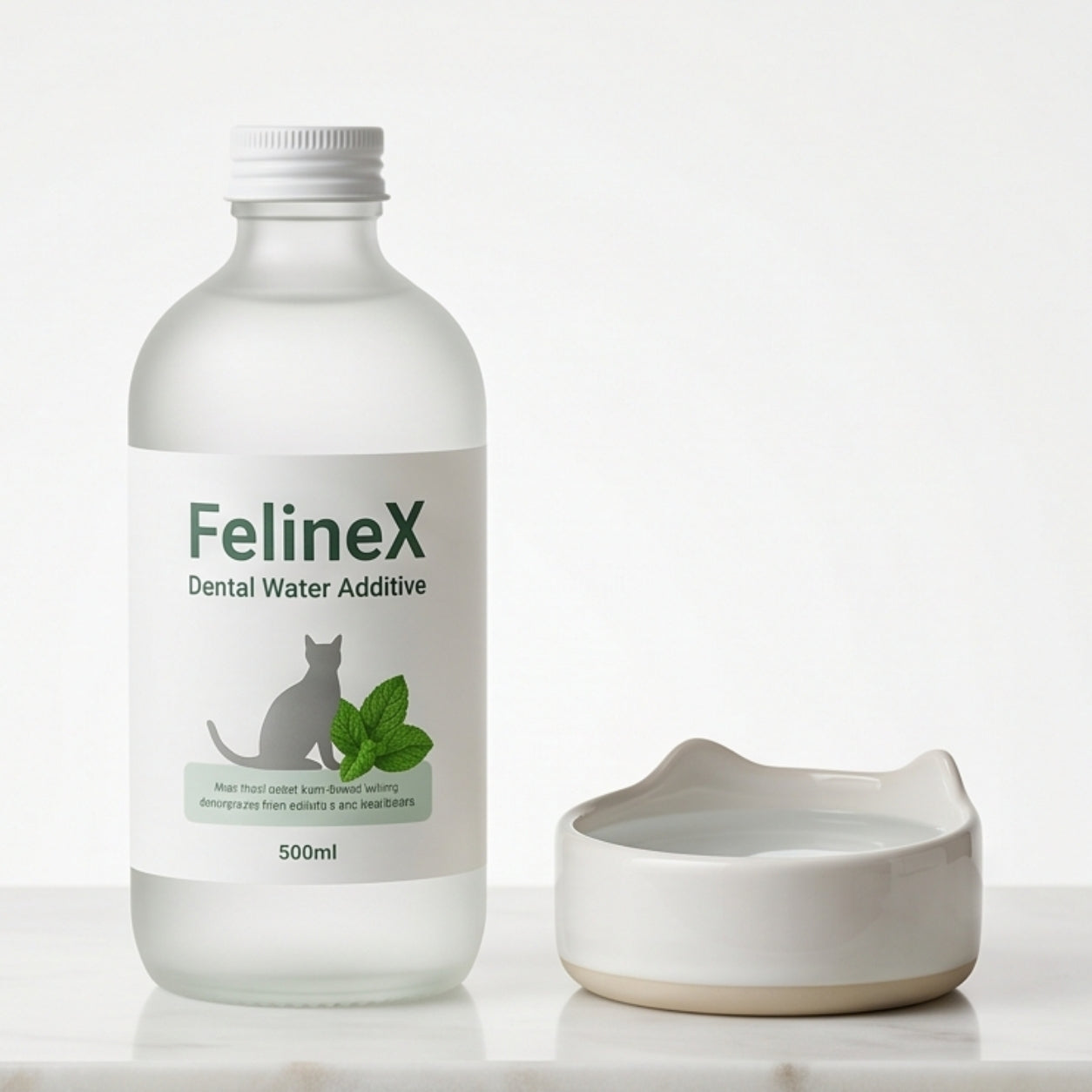FelineX Dental Water Additive for Cats — Vet-Formulated Tartar & Plaque Control Oral Health Solution | Tasteless & Odourless | 500ml (4-Month Supply)