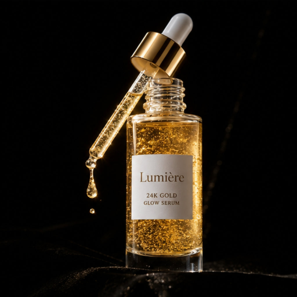 Lumière 24K Gold Glow Serum — Anti-Aging Brightening Face Serum with Hyaluronic Acid & Vitamin C