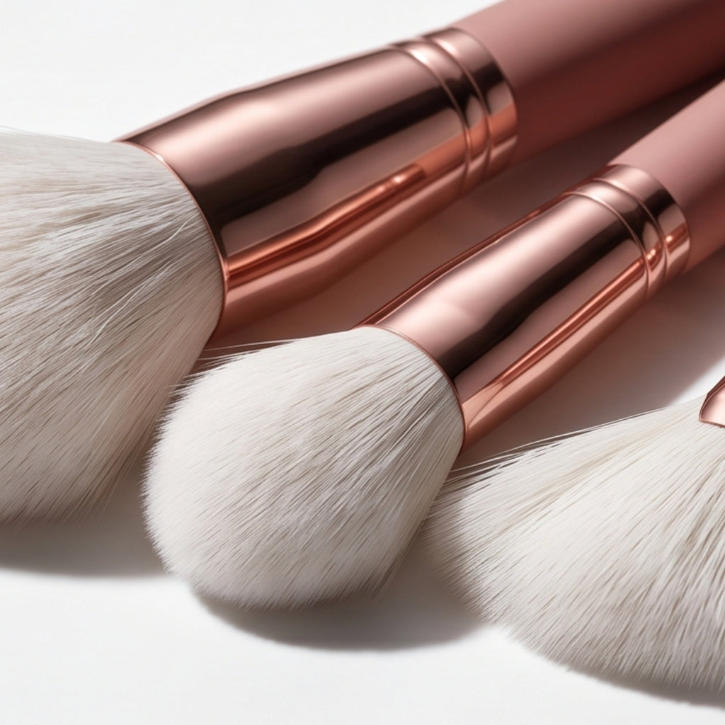 Silk Cloud 5-Piece Makeup Brush Set — Synthetic Vegan Bristle Foundation, Contour, Blush, Eyeshadow & Blending Brushes with Pouch