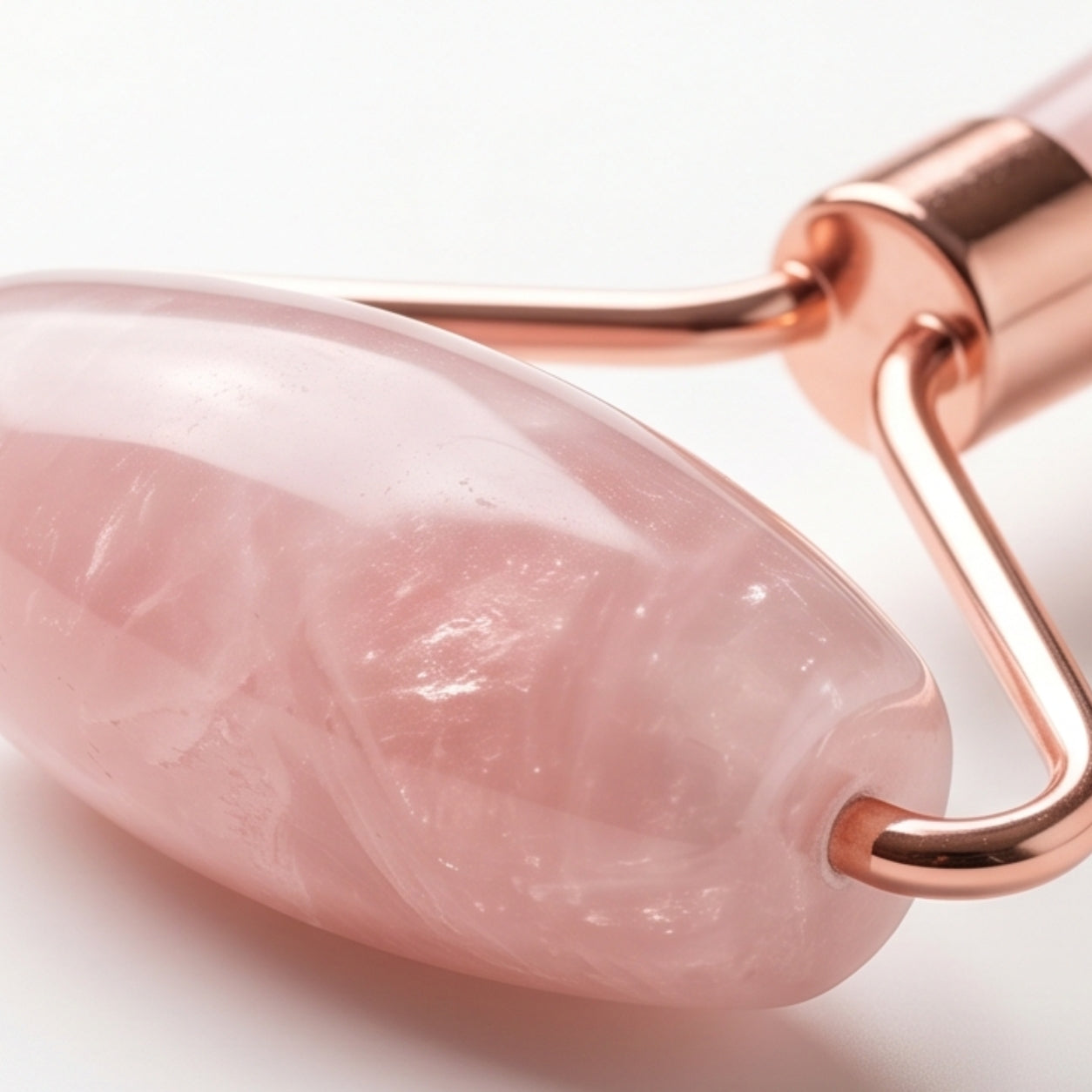 Rosé Quartz Facial Roller — Dual-Ended Face & Neck Roller for De-Puffing, Lymphatic Drainage & Serum Absorption