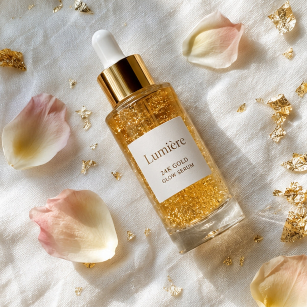 Lumière 24K Gold Glow Serum — Anti-Aging Brightening Face Serum with Hyaluronic Acid & Vitamin C