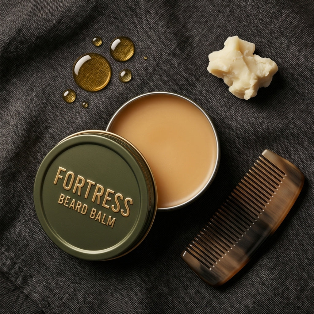 Fortress 3-in-1 Beard Balm — Softening, Styling & Conditioning Beard Balm with Argan Oil, Shea Butter & Cedarwood