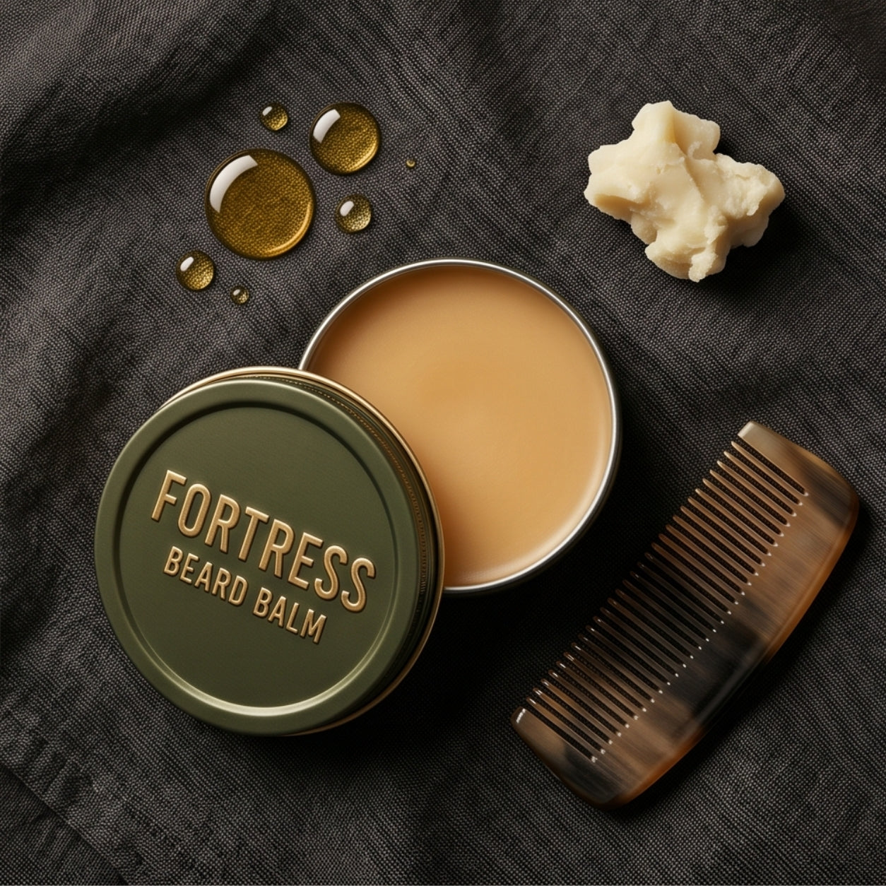Fortress 3-in-1 Beard Balm — Softening, Styling & Conditioning Beard Balm with Argan Oil, Shea Butter & Cedarwood