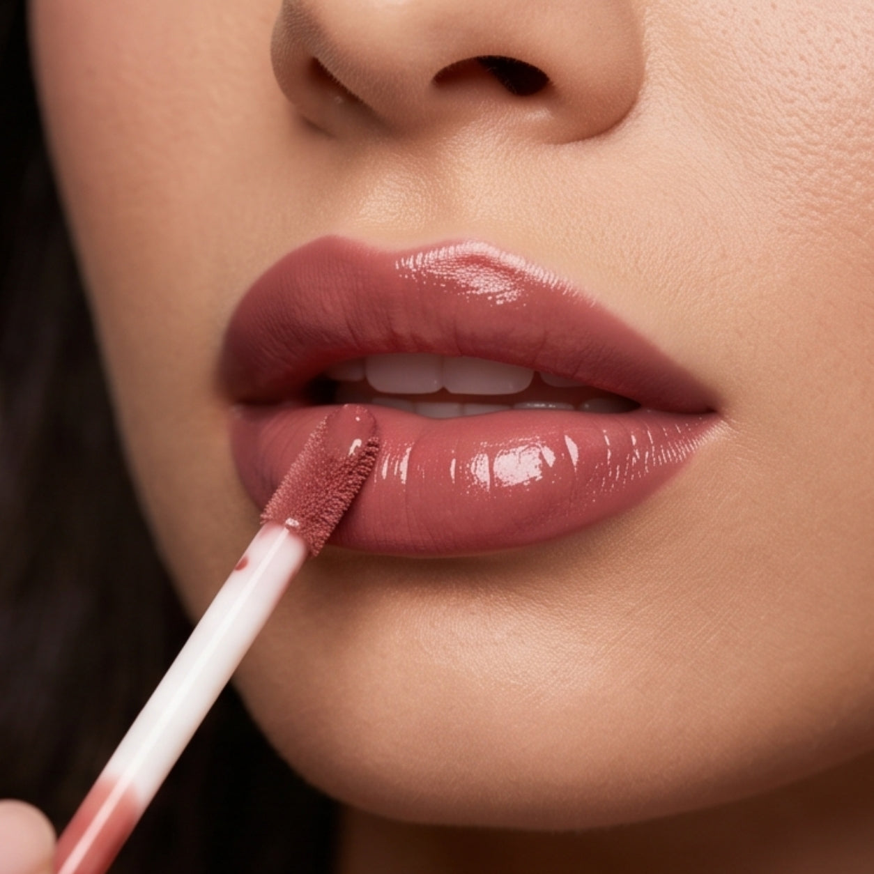 Velvetine Rose Lip Plumping Gloss — Non-Sticky Volume Lip Gloss with Peptides & SPF 15