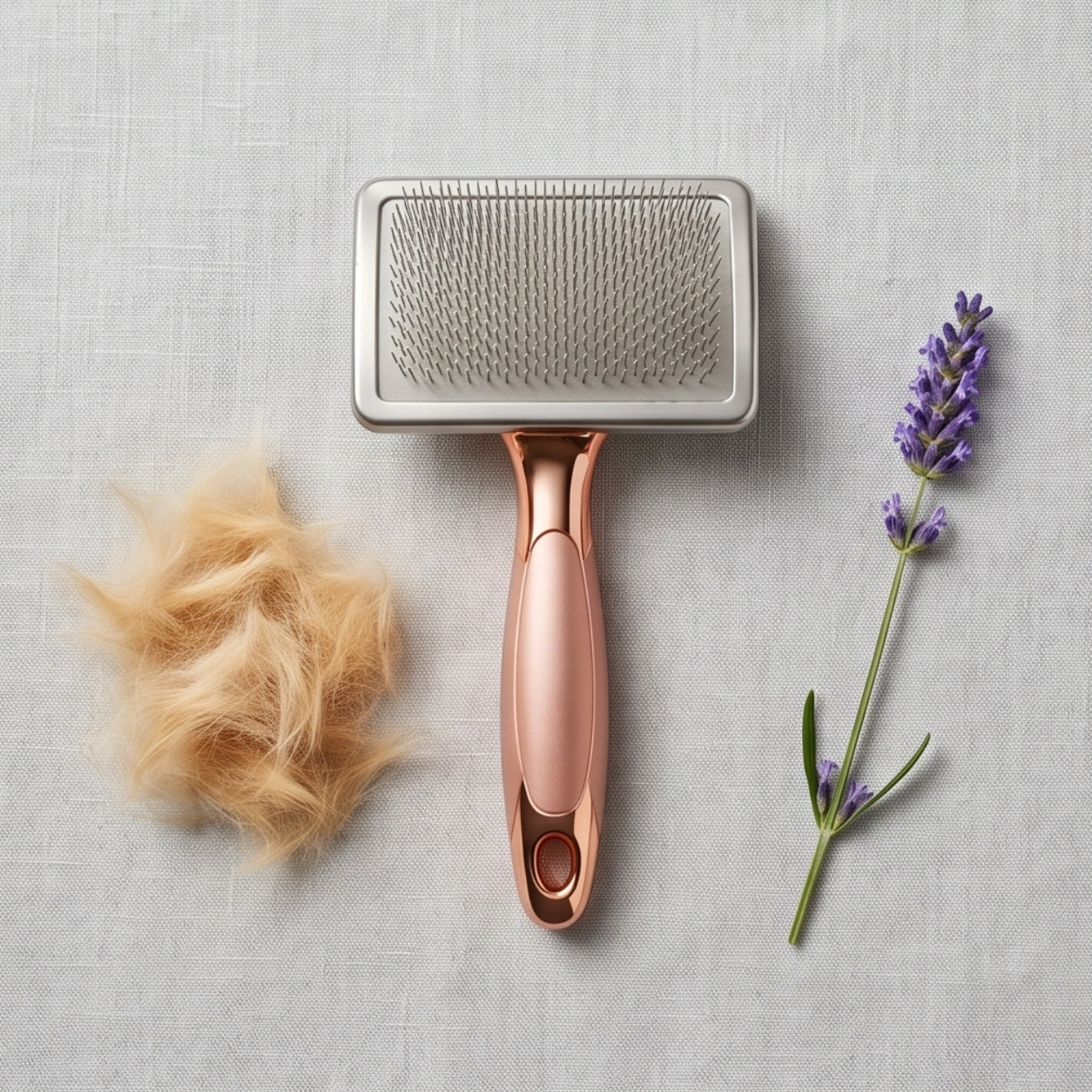 PawLux Pro Self-Cleaning Slicker Brush — Professional Dog Deshedding & Detangling Brush with One-Click Clean Button for All Coat Types