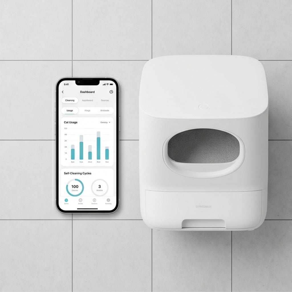 Mirage Automatic Self-Cleaning Litter Box — App-Controlled, Odour-Sealed, Rotating Rake System with Safety Sensors | Fits All Litter Types