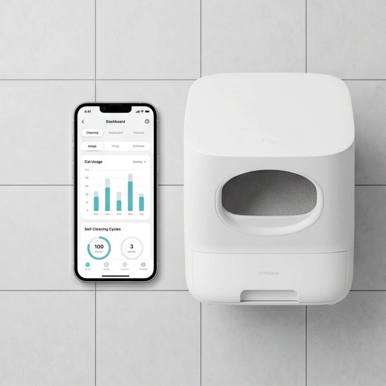 Mirage Automatic Self-Cleaning Litter Box — App-Controlled, Odour-Sealed, Rotating Rake System with Safety Sensors | Fits All Litter Types