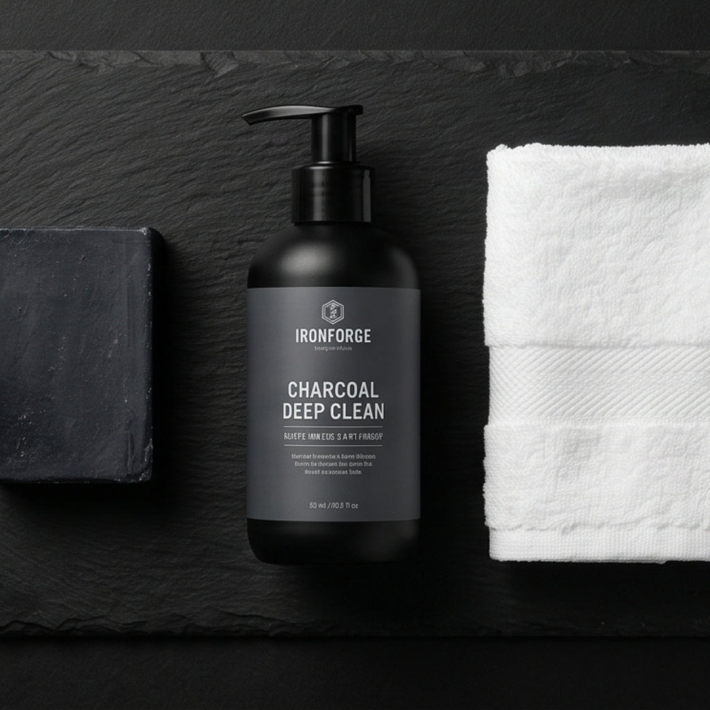 Ironforge Charcoal Deep Clean Face Wash — Pore-Purifying Daily Cleanser with Activated Charcoal, Salicylic Acid & Tea Tree