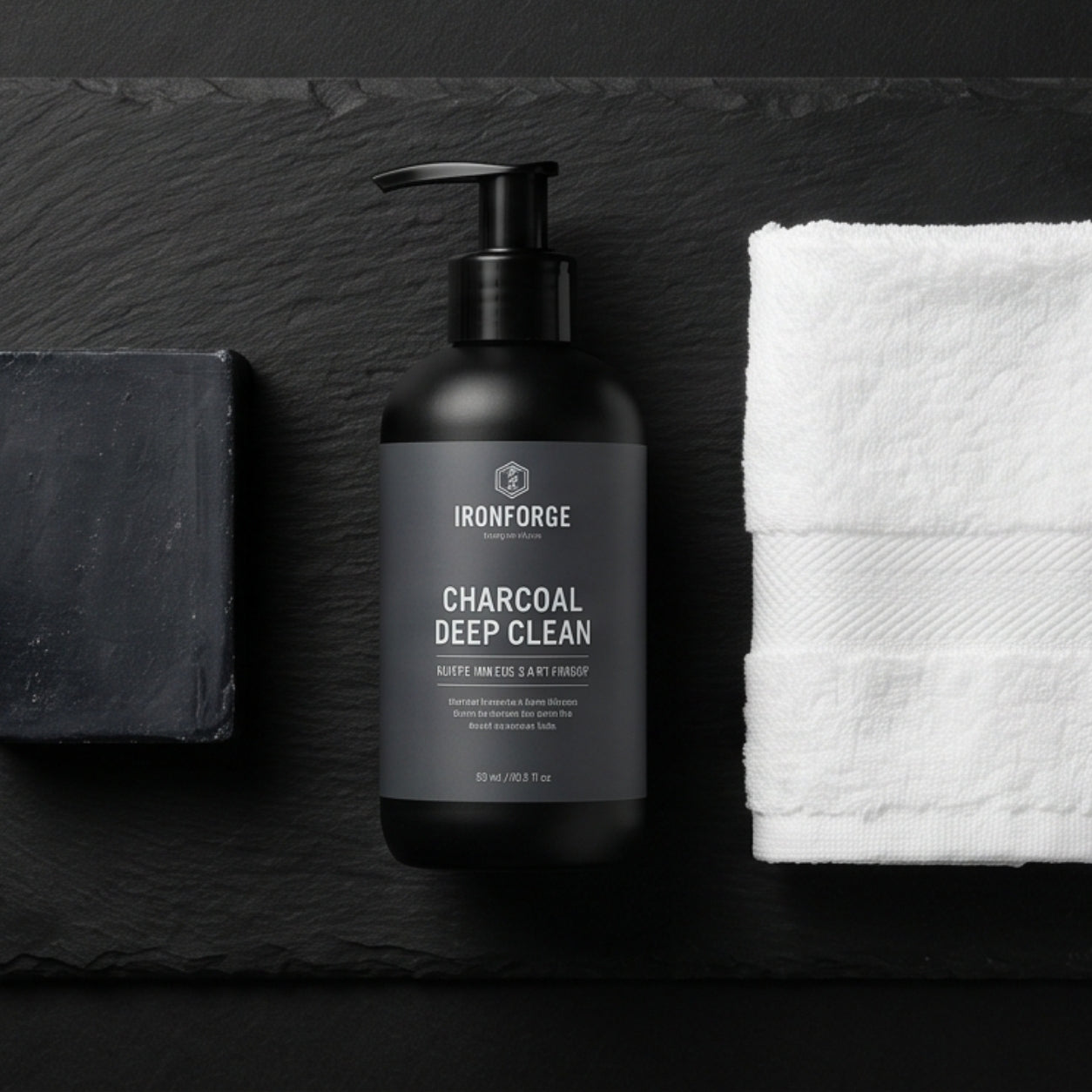 Ironforge Charcoal Deep Clean Face Wash — Pore-Purifying Daily Cleanser with Activated Charcoal, Salicylic Acid & Tea Tree