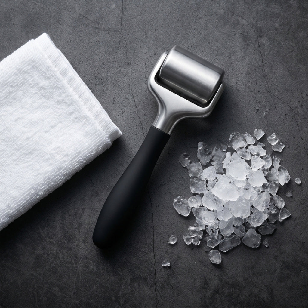 Coldsteel Ice Roller for Men — Facial Ice Roller for Puffiness, Post-Shave Redness & Muscle Recovery with Stainless Steel Head