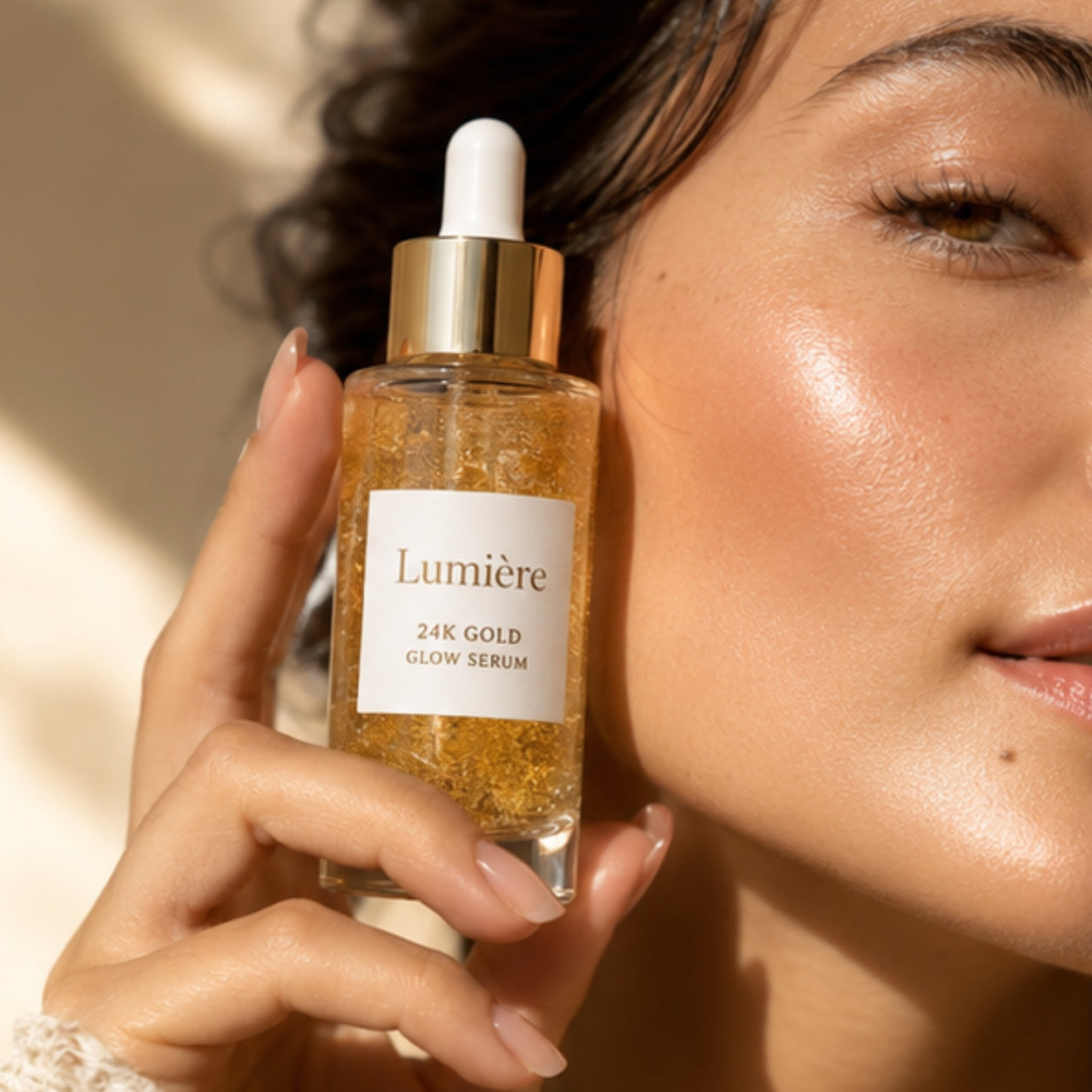 Lumière 24K Gold Glow Serum — Anti-Aging Brightening Face Serum with Hyaluronic Acid & Vitamin C