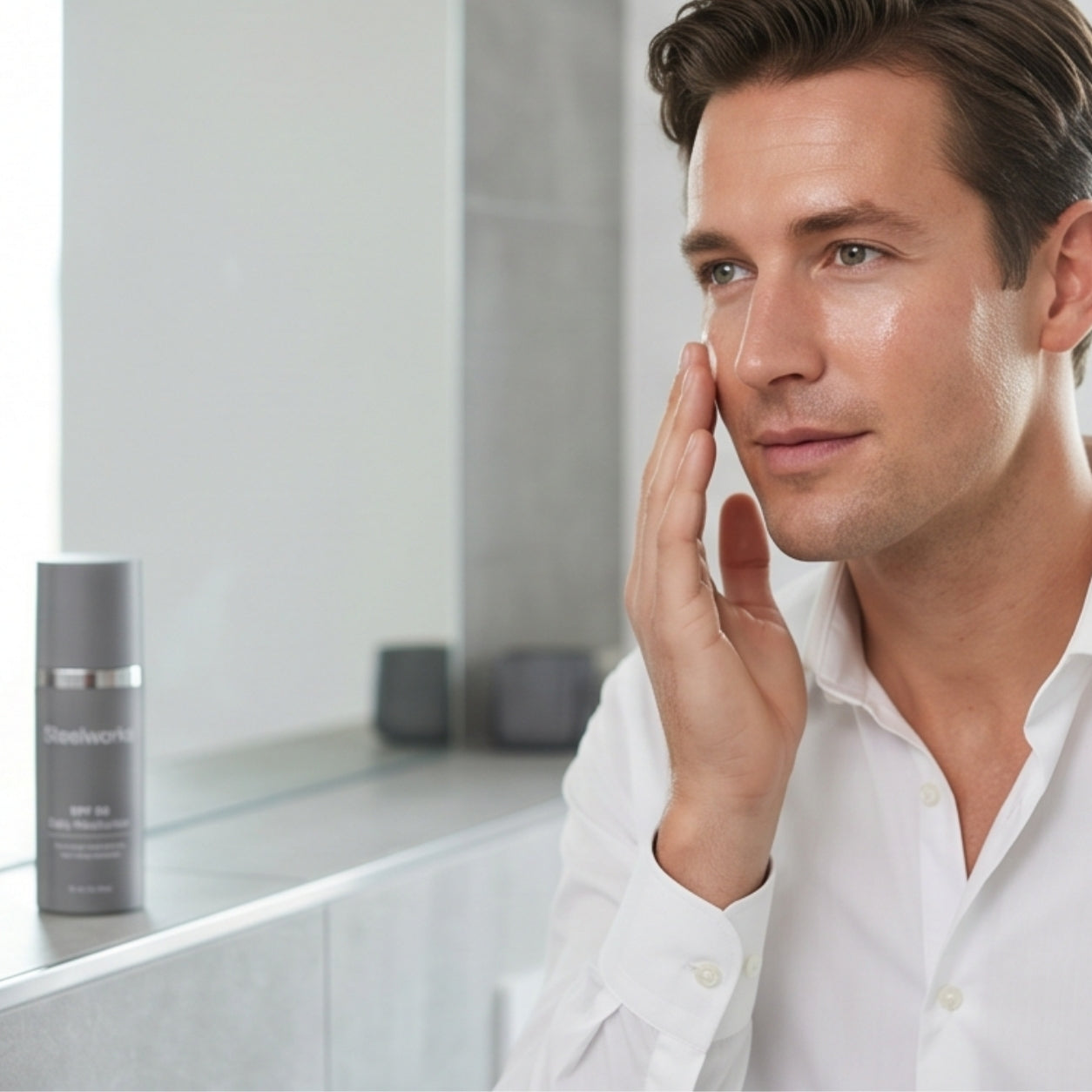 Steelworks SPF 50 Daily Moisturiser — Oil-Free Face Moisturiser for Men with SPF 50, Niacinamide & Caffeine