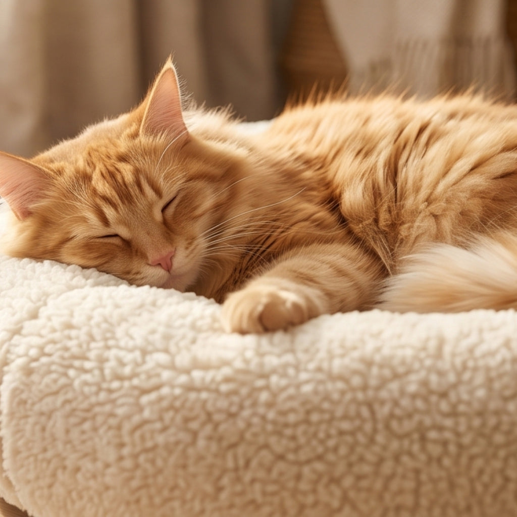 CloudNest Luxury Heated Cat Bed — Self-Warming Orthopedic Memory Foam Cat Bed with Removable Sherpa Cover & Non-Slip Base | 50cm Round