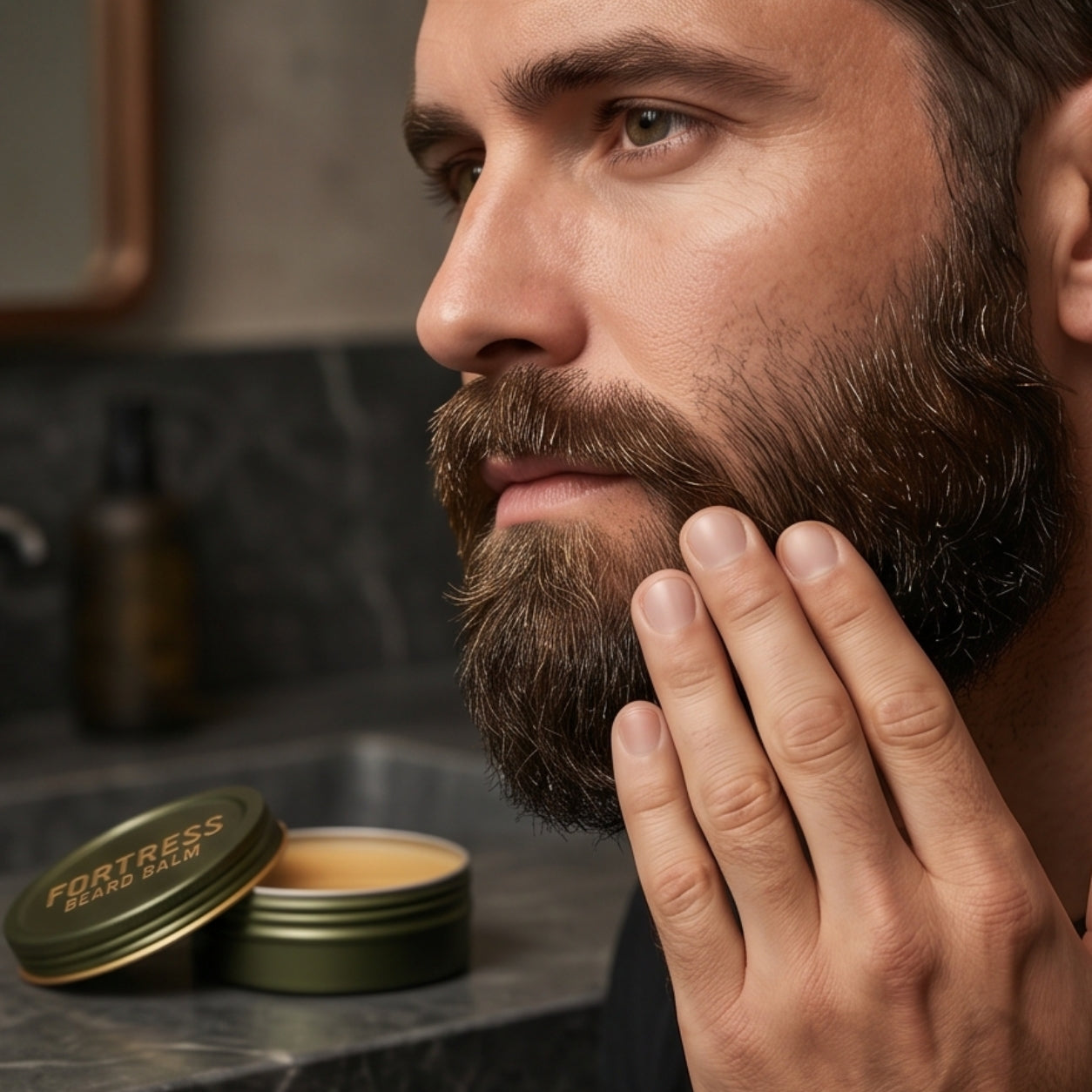 Fortress 3-in-1 Beard Balm — Softening, Styling & Conditioning Beard Balm with Argan Oil, Shea Butter & Cedarwood