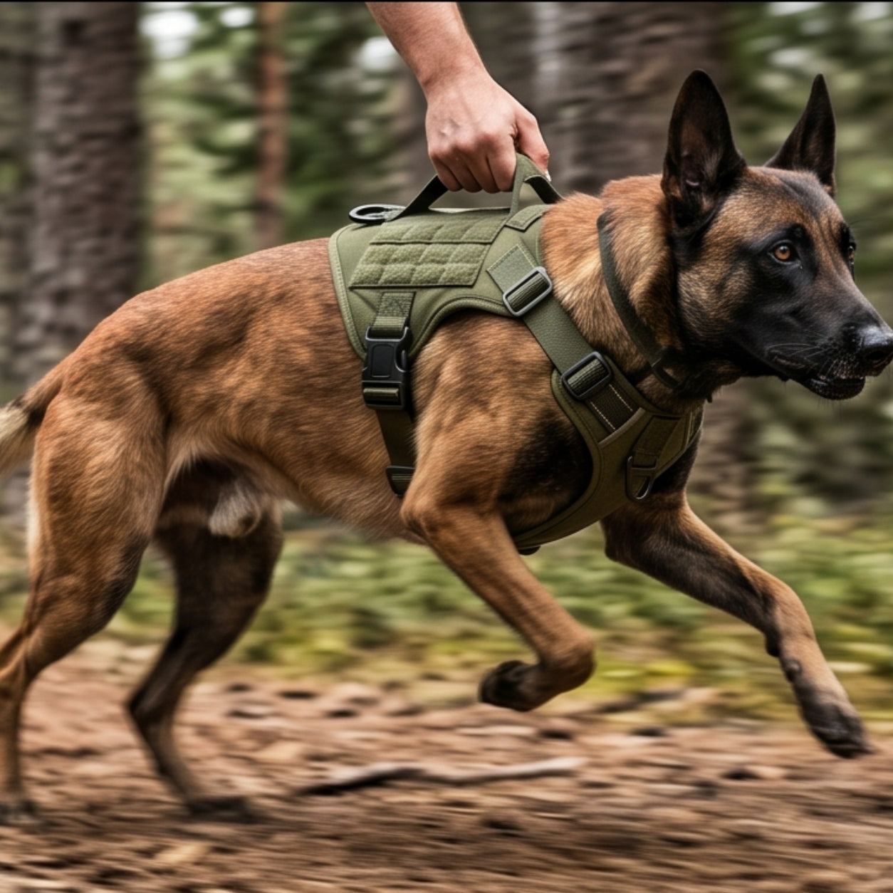 TrailMate Tactical No-Pull Dog Harness — Padded Chest Plate, Front & Back Leash Clips, Handle & Reflective Stitching | Sizes XS–XXL