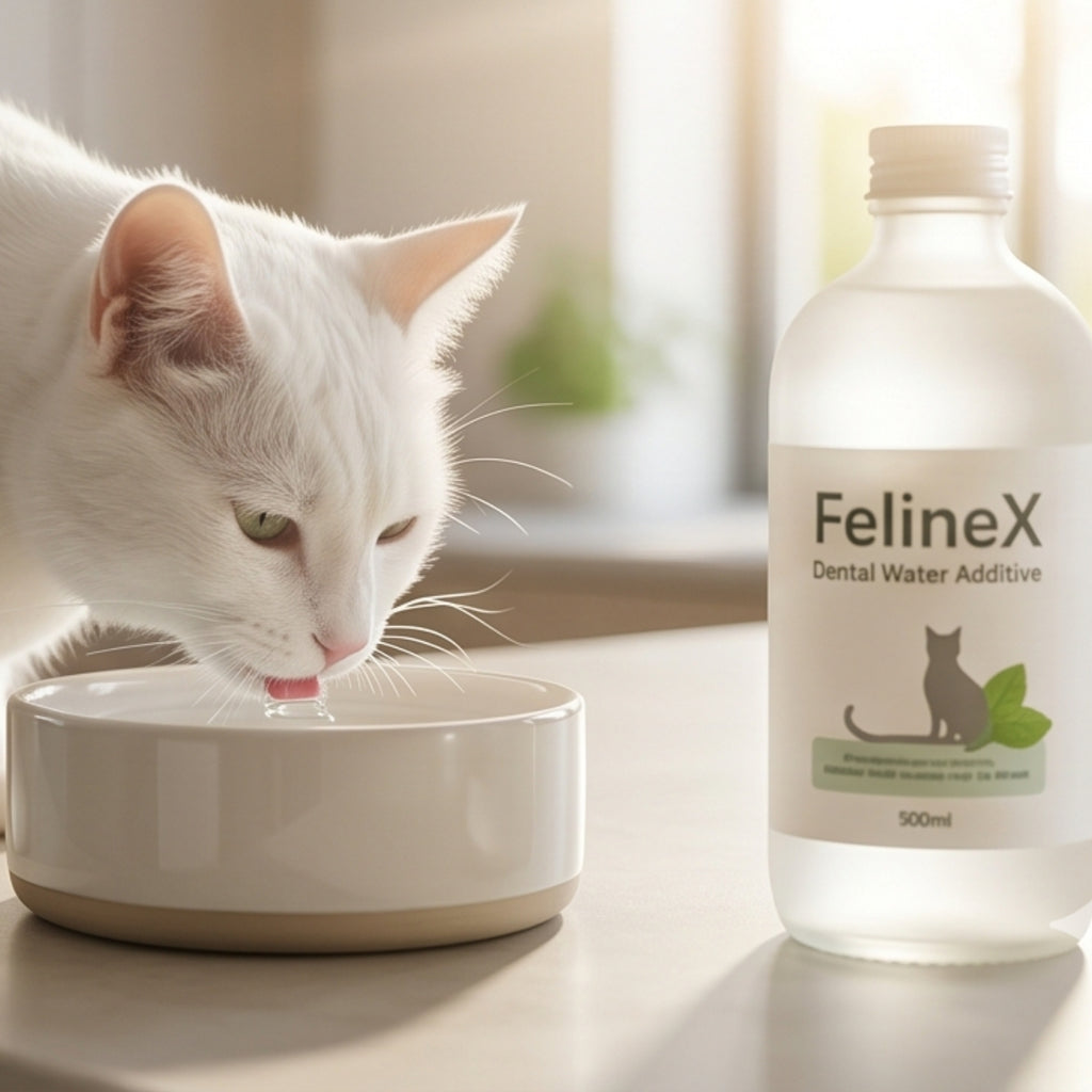 FelineX Dental Water Additive for Cats — Vet-Formulated Tartar & Plaque Control Oral Health Solution | Tasteless & Odourless | 500ml (4-Month Supply)
